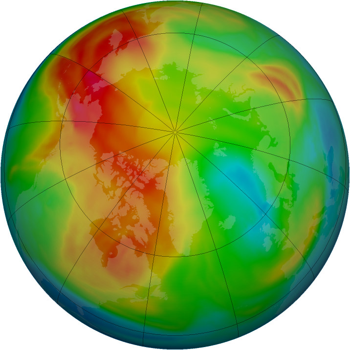 Arctic ozone map for 24 January 2007